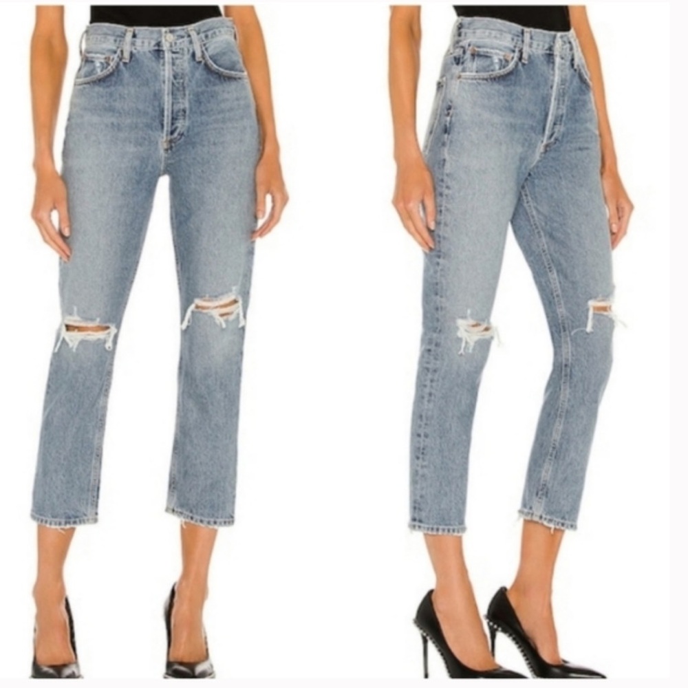 AGOLDE Riley High Rise Crop Pant - distressed - Picture 3 of 13